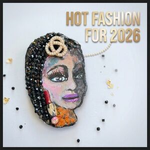 Chic Black and Gold Artistic Brooch “Emma”